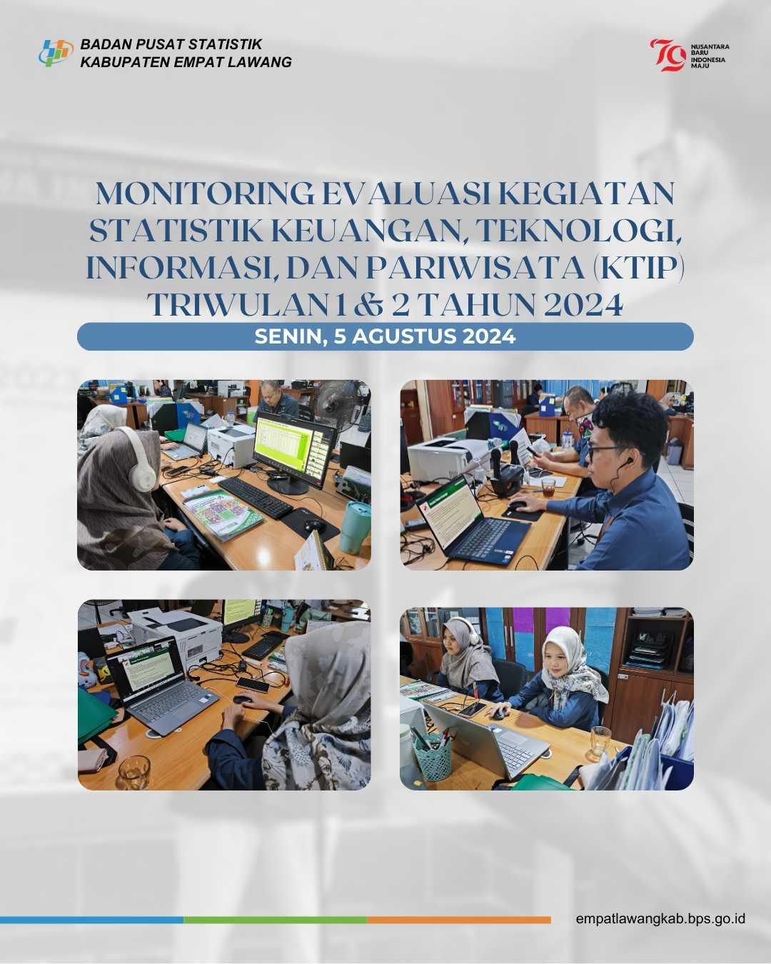 Monitoring Evaluasi Kegiatan Statistik KTIP Triwulan 1 dan 2 Tahun 2024