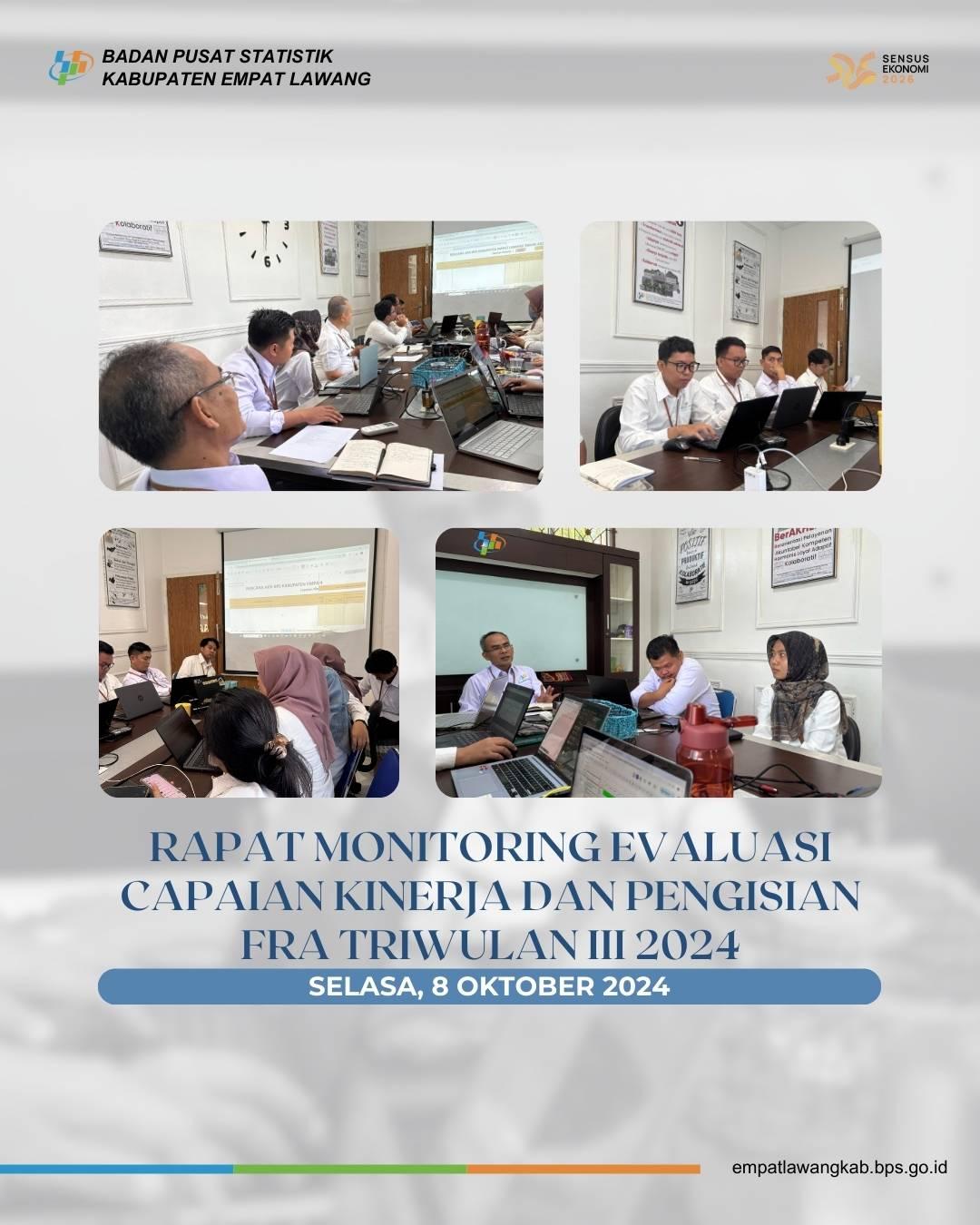 Rapat Monitoring Evaluasi Capaian Kinerja dan Pengisian FRA Triwulan III 2024